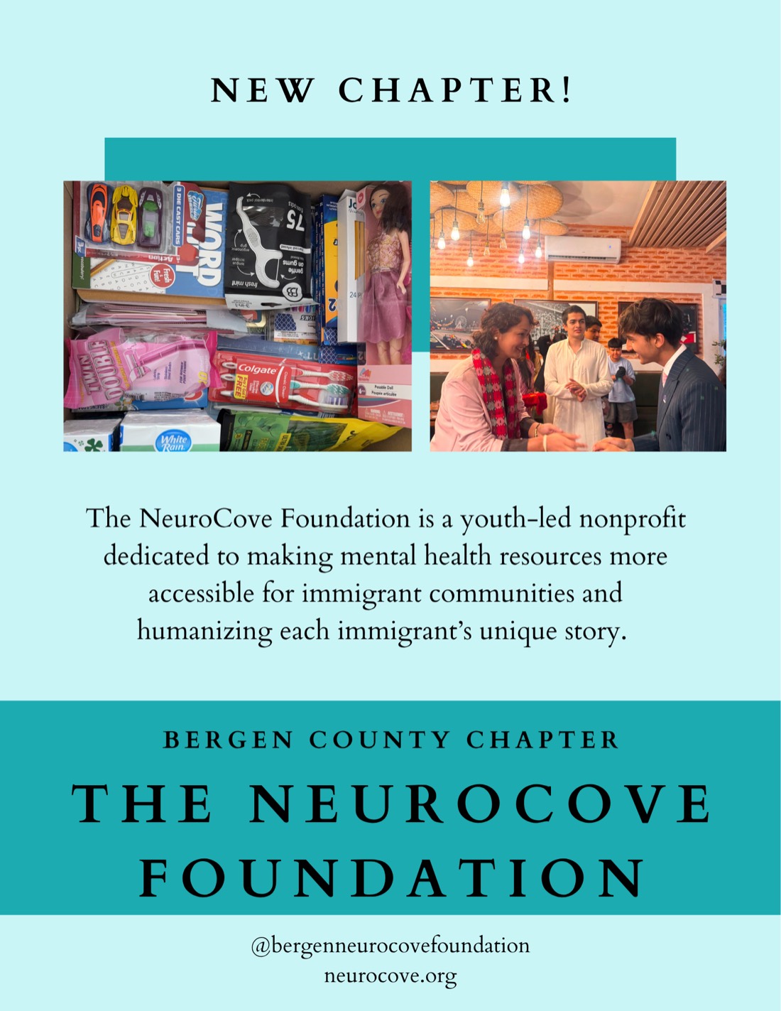 Announcement graphic for the new NeuroCove Bergen County chapter
